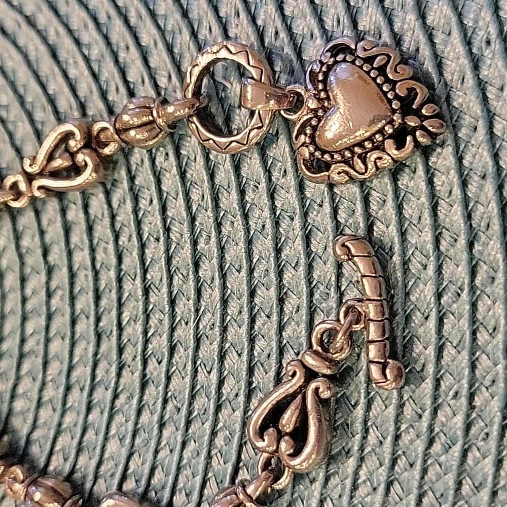 Hefty Silver Heart Bracelet